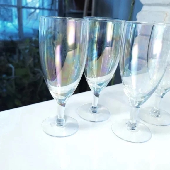 Gorgeous Iridescent Cordial Stemware Glasses - Picture 2 of 5